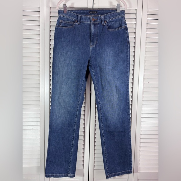 Eileen Fisher Organic Cotton Straight Leg Blue Jeans Size 8 - Picture 1 of 6